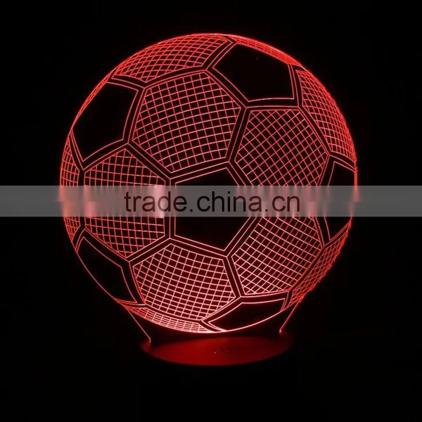 3D Optical Illusion Football Night Lamp Night Light 10 Colorful LEDs Ultra-thin Acrylic Light Panel AA Battery or DC 5V photo-4