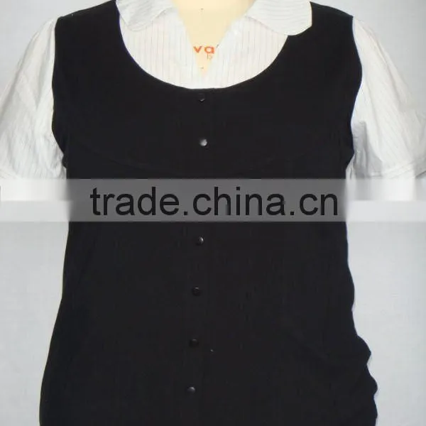 Round Neck 2-fer Ladies Fashion Casual Wear
