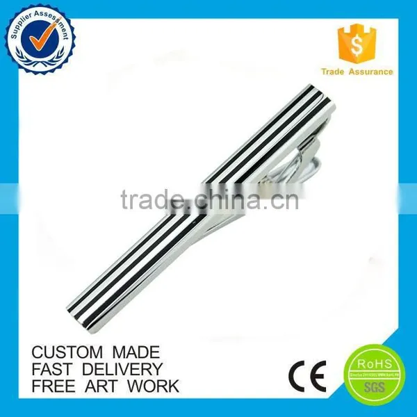 Custom Fashion Enmael Tie Clip,stainless Steel Stripe Tie Bar