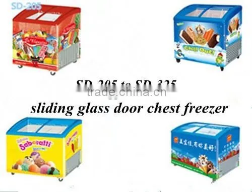 235L 325L Commercial Display Freezer Glass Door Chest Freezer photo-6