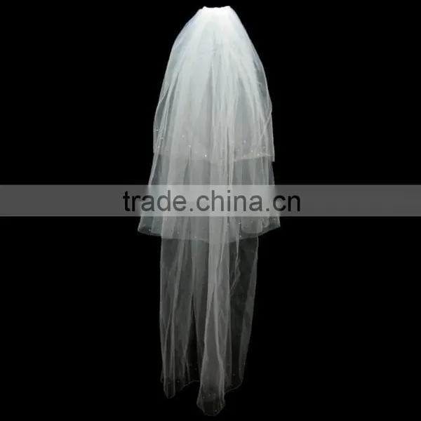 High Quality Tulle Beaded Popular Bridal Veils photo-3