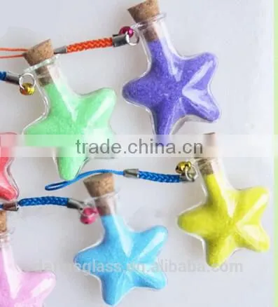 Star Shape Glass Vials Mini Message in Small Glass Bottles With Cork