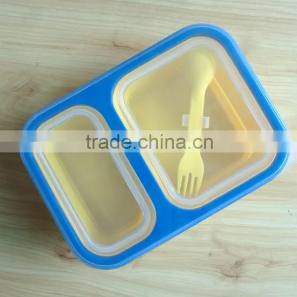 Collapsible Lunch Container With Spoon Silicone Container Bulk photo-2