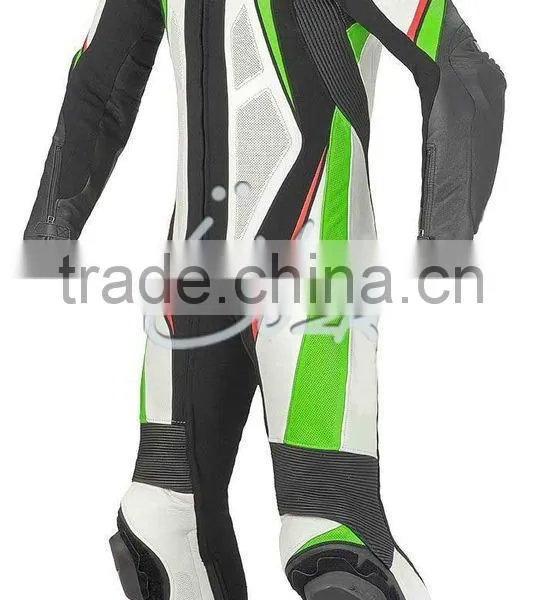 Spyke BLINKER RAC Leather Motorcycle Suits for Men,Motorbike Racing Leather Suits,Neon Green Leather Motorbike Racing Suit photo-6