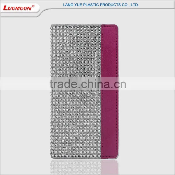 5 Inch Mobile Cell Phone Case Best Austrian Diamond PU Leather Flip Cover for Samsung Galaxy Grand I9082 photo-2
