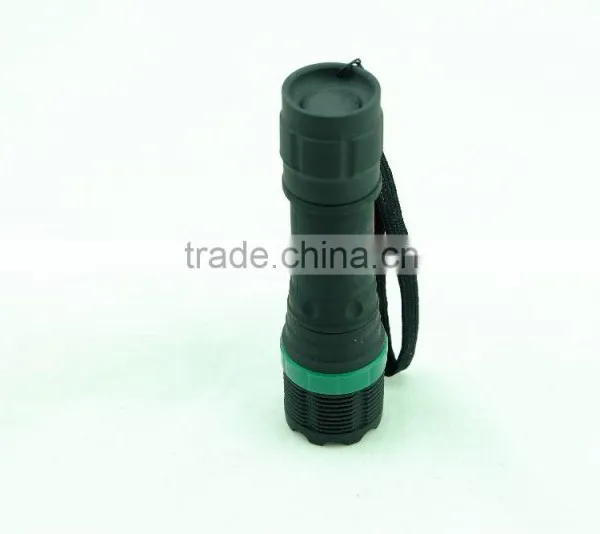 3*AAA Zoom Emergency Lamp 1w Foucsing Rubber Cheap Plastic Flashlight photo-2