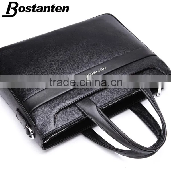 Horizontal Cowhide Leather Vintage Men Briefcase Laptop Bag Messenger Hand Bag photo-3