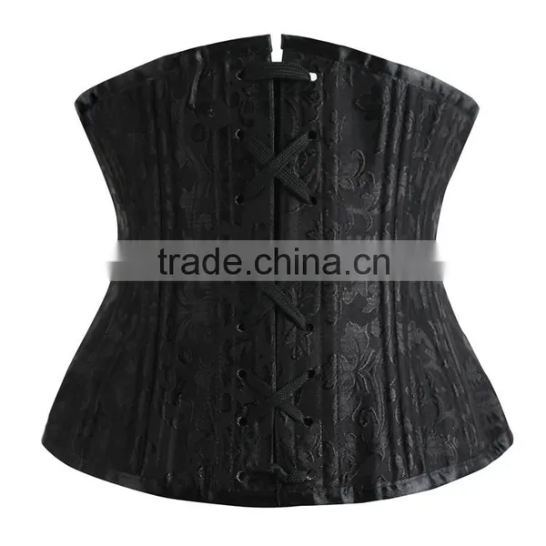 Women Brocade 24 Double Steel Boned Corset Tight Waist Cincher Corset photo-6