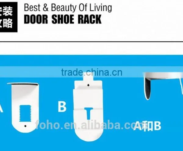 Over the Door Hanging Wall Mounted Iron Shelves Shoe Rack,DIY Hanging Shoe Organizer Storage Shoe Shelf photo-5