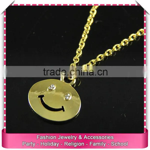 Simple Imitation Gold Chain Necklace Designs, Smile Face Imitation Gold Chain Necklace Designs photo-2