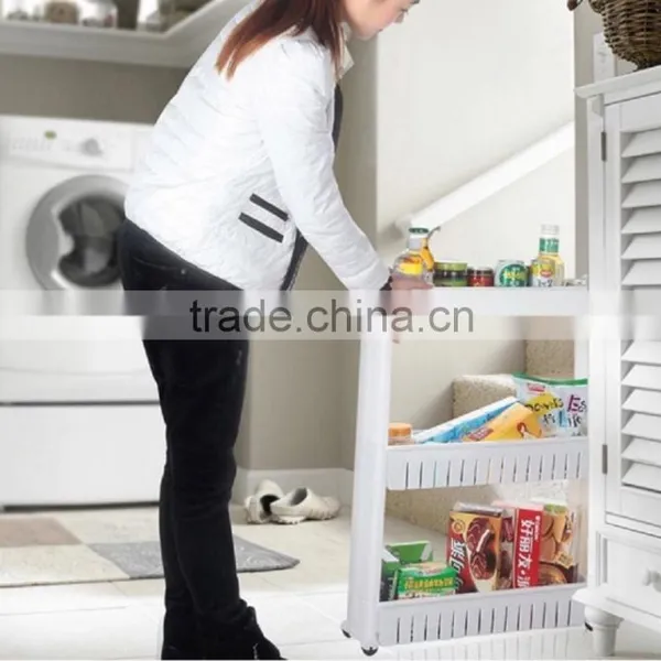 Kawachi Multipurpose Removable 3 Layer Plastic Storage Rack Kitchen & Bathroom Gap Commodity Shelf photo-5