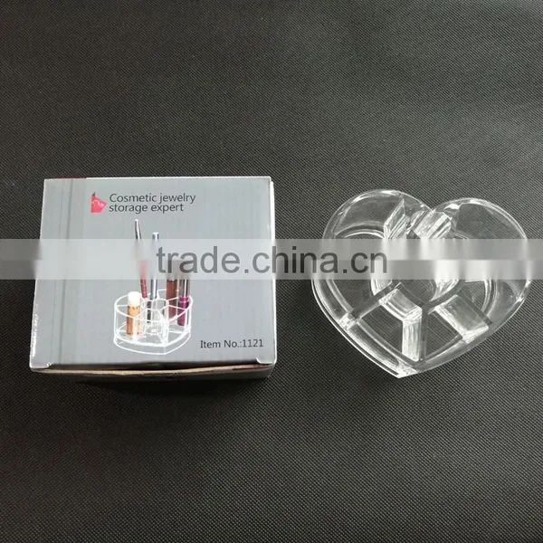 Wholesale Innovative Household Heart Shape Clear Cosmetic Acrylic Makeup Organizer With 8 Grids photo-2