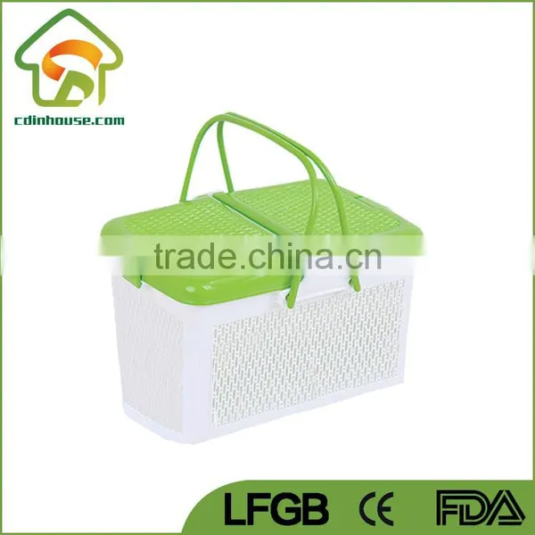 Plastic Pinic Fruit Storage Basket With Lid and Handle photo-3