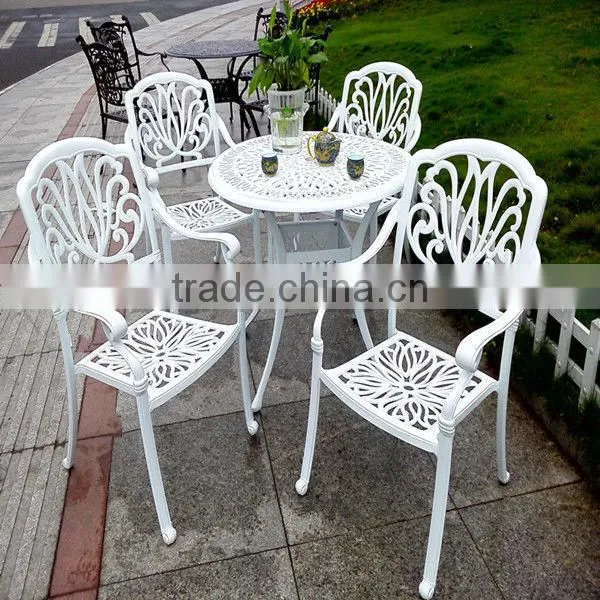 Patio Modern European White Tables and Chairs Furniture