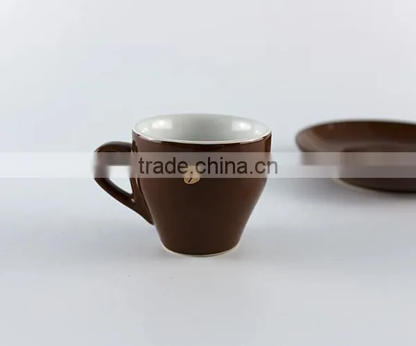 Best Selling Bulk Products Cup Ceramic Black Coffee Mugs and Saucers photo-5