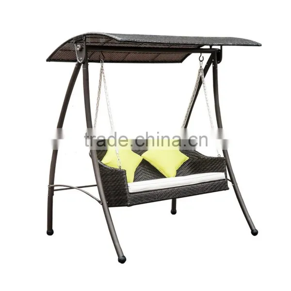 2016 Rattan Swing Chair Garden Patio Swinging Hammock Bench Seat Bed Lounger 3 Seater photo-4