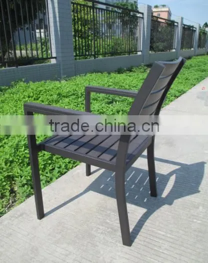 Grey Plastic Wood Arm Chair Cheap Outdoor Chairs photo-4