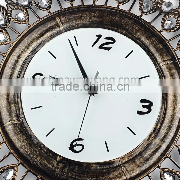 Vintage Gold Metal Wall Clock With Eye Shape photo-2
