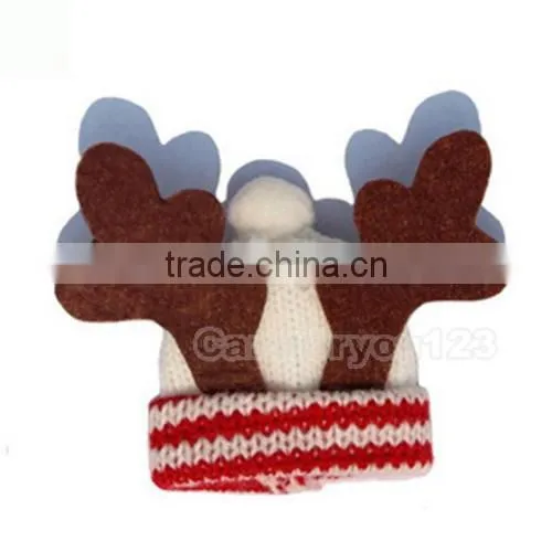 Lovely Wine Bottle Elk Cover Xmas Santa Table Decor Christmas Bottle Cap Party Gift photo-6