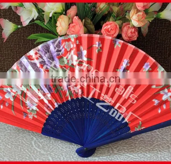 The Existing Fabric Folding Fan With Bamboo Ribs photo-5