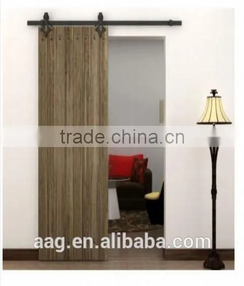 Carbon Steel European American Style Security Sliding Door Hardware Track And Roller Wheels Stop For Wooden Door photo-2