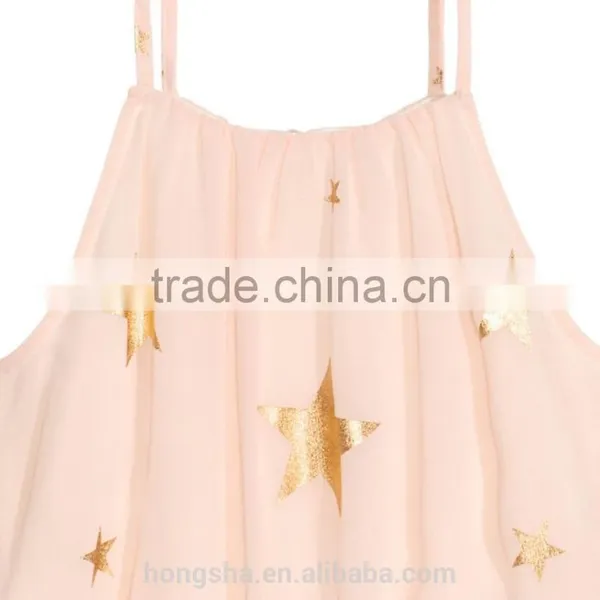 2016 Children Little Girls Chiffon Star Maxi Dress HSD8072 photo-3