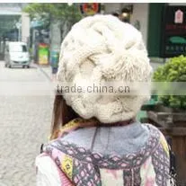 Fashion Computer Knitted Beret Hats in White Majored Producer Factory photo-5
