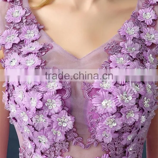 MGOO Embroidery Beaded Bridesmaid Dress Crystals Pearl Flower Formal Dress Mini Dress For Princess Party photo-5