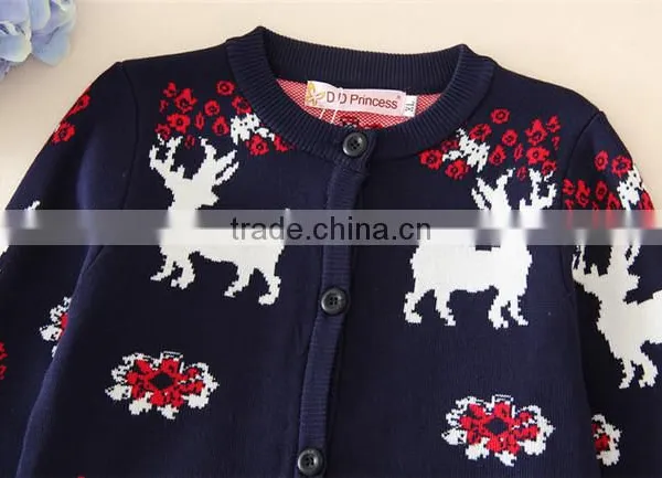 Girls Sika Deer Pattern Cardigans/ New Fashion 2015 Korean Style Children Cardigan Tops Kids Clothes Girls Long Sleeve CS151014 photo-3