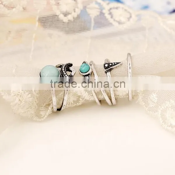 Zm53235a Hot Sale Decoration Rings One Set 5 Pieces Knuckle Midi Set Ring photo-2