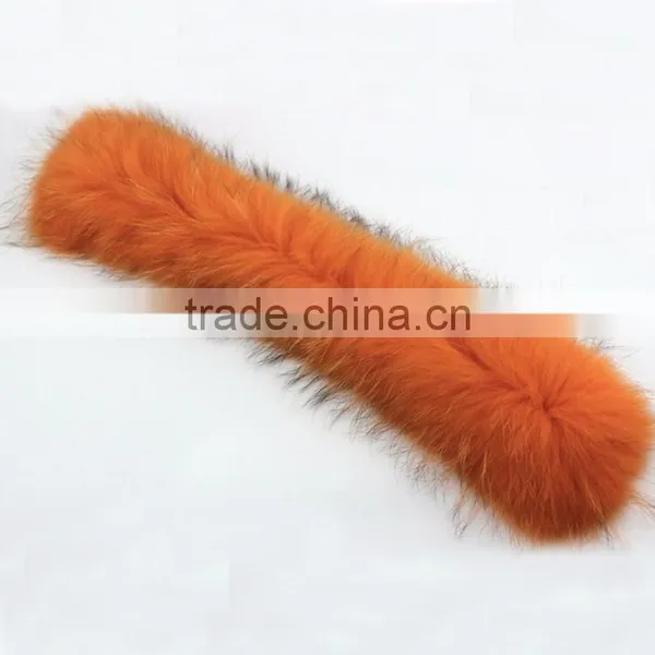 Myfur Royal Blue Genuine Raccoon Fur Collar Hood for Winter Coat photo-4
