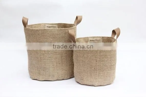 Wholesale Eco Friendly Burlap Storage Basket Bucke photo-2