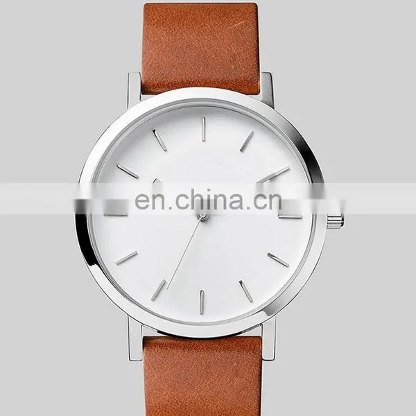 Top Brand Simple Fashion Women Men Unisex Leather Watch photo-2