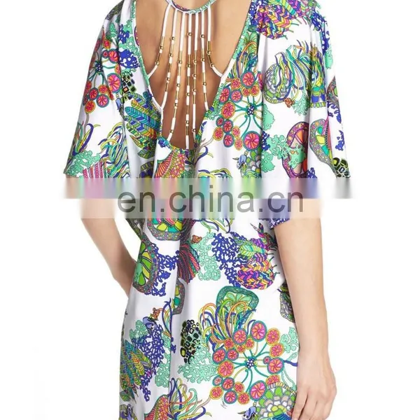 C74 Custom Print Tunic Beach Cover Up photo-3