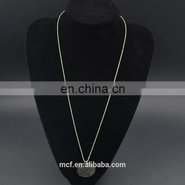 Crystal Diamond Fashion Pendant Chunky Silver Coin Necklace MCB-0045 photo-3
