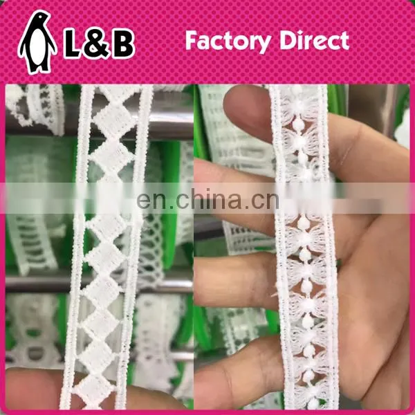 White Milk Silk Trims Embroidered Chemical Water Soluble Lace photo-5