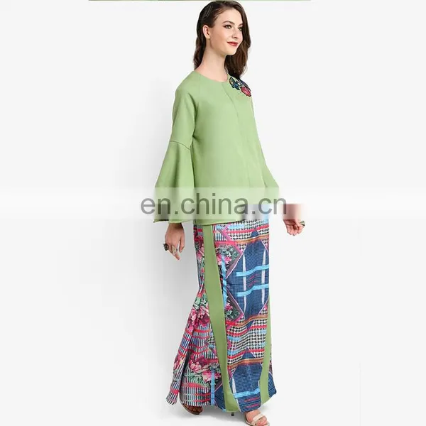 Digital Printing and Embroidery Women Islamic Baju Kurung Clothing photo-2