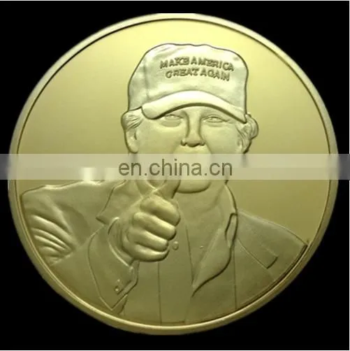 Custom Trump Portrait Gold Commemorative Coins Donald Head Photo Embossed Metal Bulk Wholesale Coins for Gifts photo-2