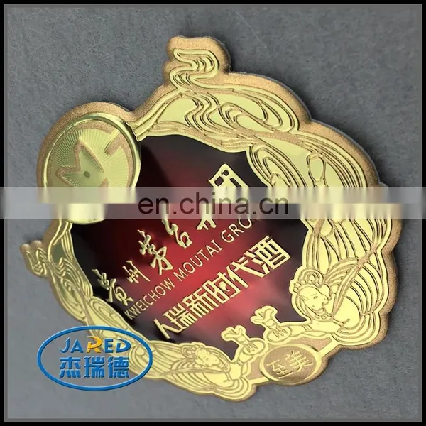 Cheap Customized Private Famous 3d Clear Metal Wine Label With Sticker photo-2