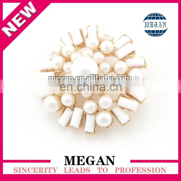 Round Pearl and Rhinestone Buttons photo-2