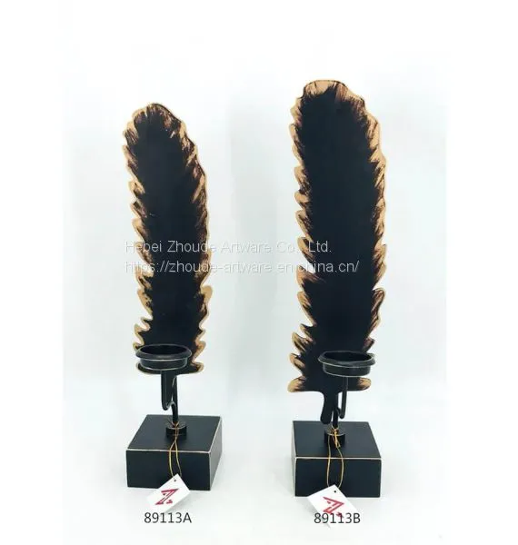 New Design Metal Hollow Leaf Shape Candle Holder for Home Decoration photo-2