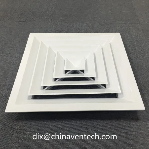 Aluminum Air Terminals Square Ceiling Back X Structure Air Diffuser photo-4