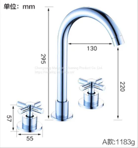 Wall Mounted Facuet Bathroom Mixer Tap Kitchen Facuet Mixer Taps Two Hole Facuet photo-3