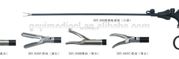 Double Action 5mm Laparoscopic Insulated Curved Bipolar Forceps With Cable photo-4