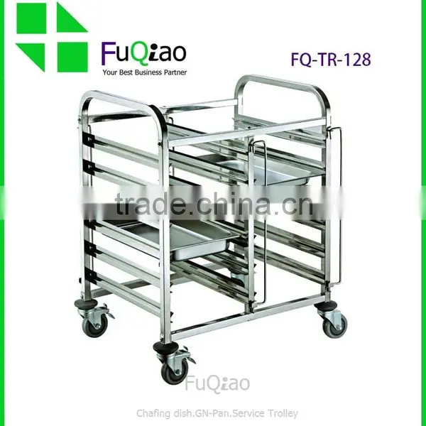 Double Line Stainless Steel Gastronorm Pan Rack Tray Trolley Bakery Trolley photo-6