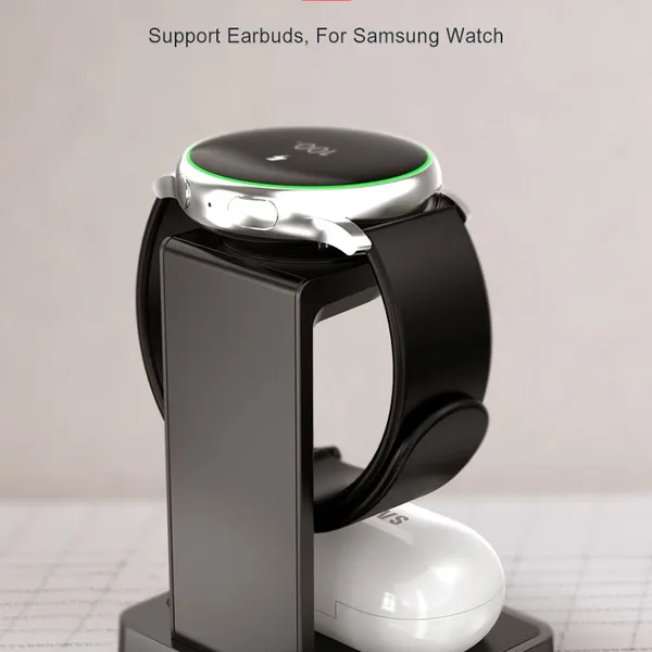 2 в 1 беспроводной зарядный станция для Samsung Watch3 Active2 LET Bluetooth Galaxy Buds быстрый зарядный держатель