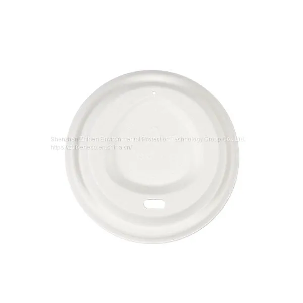 Bagasse Sugarcane Disposable Compostable Biodegradable White Paper Pulp Coffee Cup Lid