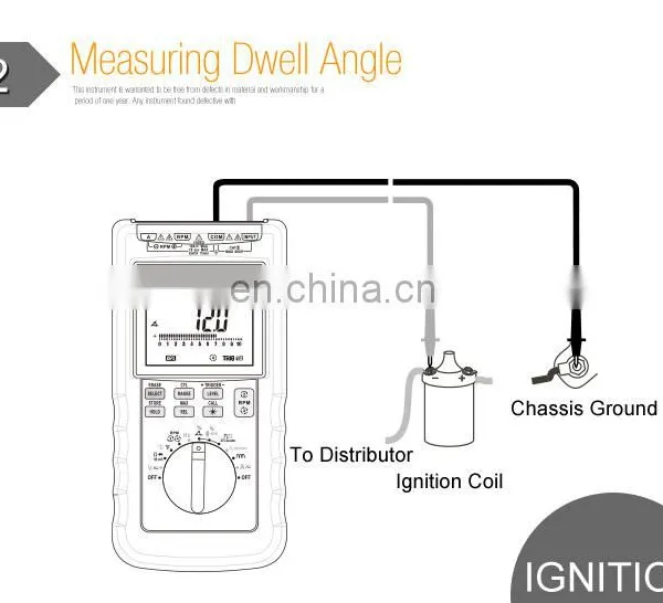 Allosun EM135 Car Diagnostic Tool Digital Automotive Multi-meter Car Engine RPM Tester Dwell Angle Car Alternator Tester photo-3