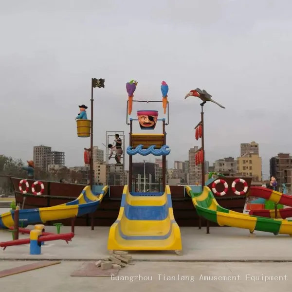Large Amusement Equipment Fiberglass Water Water Village Water House Pirate Ship Children's Park Combination Slide Amusement Facilities photo-2