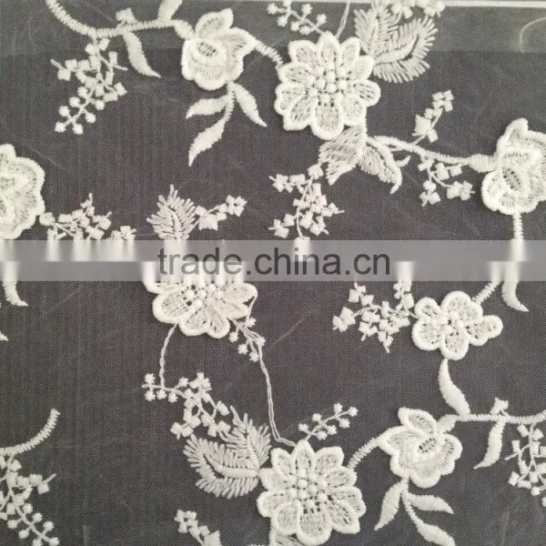 2016 High Quality Lace Accessory Mesh Fabric Milk Silk Chemical Lace for Wedding photo-3